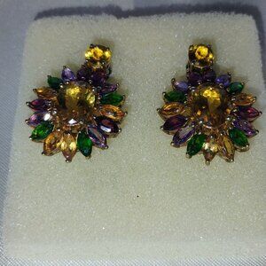 Citrine and multi gem stone earrings in sterling silver